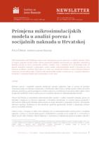 Primjena mikrosimulacijskih modela u analizi poreza i socijalnih naknada u Hrvatskoj