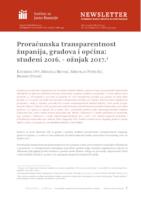 Proračunska transparentnost županija, gradova i općina: studeni 2016. - ožujak 2017.