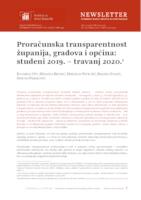 Proračunska transparentnost županija, gradova i općina: studeni 2019. – travanj 2020.
