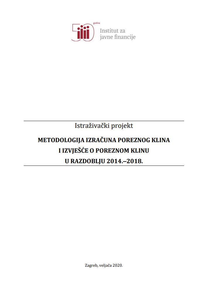 Metodologija izračuna poreznog klina i izvješće o poreznom klinu u razdoblju 2014.-2018.
