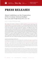 About Guidelines on the Preparation of the Croatian National Budget for 2016 and Projections for 2017-18