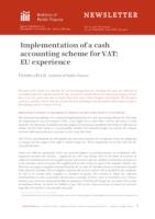 Implementation of a cash accounting scheme for VAT: EU experience