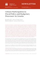 Citizen Participation in Fiscal Policy and Budgetary Processes in Croatia