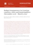 Budget transparency in Croatian counties, cities and municipalities (November 2018 – March 2019)
