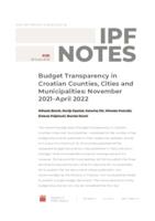 Budget Transparency in Croatian Counties, Cities and Municipalities: November 2021 – April 2022