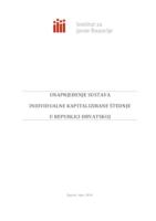 prikaz prve stranice dokumenta Unaprjeđenje sustava individualne kapitalizirane štednje u Republici Hrvatskoj