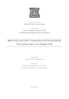 prikaz prve stranice dokumenta Measuring Local Units' Transparency and Accountability: The Croatian Open Local Budget Index