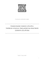 prikaz prve stranice dokumenta Financiranje visokih učilišta: troškovi studija i školarine na hrvatskim visokim učilištima