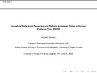 prikaz prve stranice dokumenta Household Behavioral Response and Clubs to Lockdown Policy in Europe: Evidence From COVID