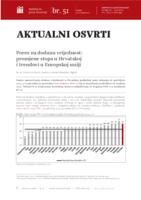 prikaz prve stranice dokumenta Porez na dodanu vrijednost: promjene stopa u Hrvatskoj i trendovi u Europskoj uniji
