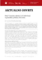 prikaz prve stranice dokumenta Paket izmjena zakona za kvalitetniju regionalnu politiku Hrvatske