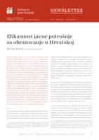 prikaz prve stranice dokumenta Efikasnost javne potrošnje za obrazovanje u Hrvatskoj
