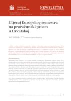 prikaz prve stranice dokumenta Utjecaj Europskog semestra na proračunski proces u Hrvatskoj