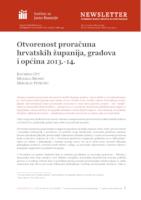 prikaz prve stranice dokumenta Otvorenost proračuna hrvatskih županija, gradova i općina 2013.-14.