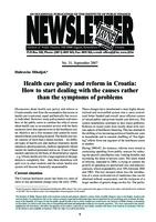 prikaz prve stranice dokumenta Health care policy and reform in Croatia: How to start dealing with the causes rather than the symptoms of problems
