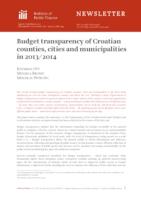 prikaz prve stranice dokumenta Budget transparency of Croatian counties, cities and municipalities in 2013/14