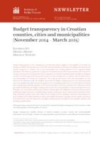 prikaz prve stranice dokumenta Budget transparency in Croatian counties, cities and municipalities (November 2014 – March 2015)