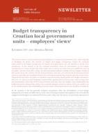 prikaz prve stranice dokumenta Budget transparency in Croatian local government units - employees’ views