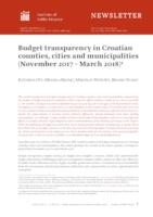 prikaz prve stranice dokumenta Budget transparency in Croatian counties, cities and municipalities (November 2017 – March 2018)