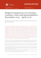 prikaz prve stranice dokumenta Budget transparency in Croatian counties, cities and municipalities: November 2019 – April 2020