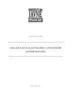 prikaz prve stranice dokumenta Analiza sustava zaposlenih u hrvatskom javnom sektoru, 2005. - 2008.
