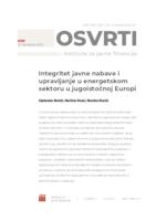 prikaz prve stranice dokumenta Integritet javne nabave i upravljanje u energetskom sektoru u jugoistočnoj Europi